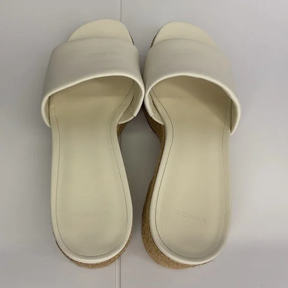 Vince Cream Platform Mules - Picture 9 of 11